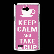 Coque LG L80 Keep Calm Take a cup Rose