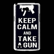Coque LG L80 Keep Calm Take a gun Noir