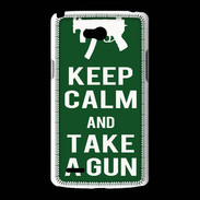 Coque LG L80 Keep Calm Take a gun Vert