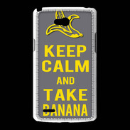 Coque LG L80 Keep Calm Take Banana Gris