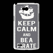 Coque LG L80 Keep Calm Be a Pirate Gris