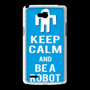Coque LG L80 Keep Calm Be a Robot Cyan