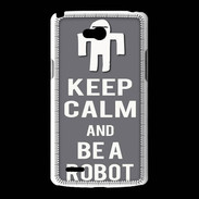 Coque LG L80 Keep Calm Be a Robot Gris