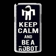 Coque LG L80 Keep Calm Be a Robot Noir