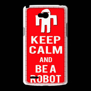 Coque LG L80 Keep Calm Be a Robot Rouge