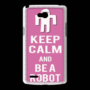 Coque LG L80 Keep Calm Be a Robot Rose