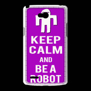 Coque LG L80 Keep Calm Be a Robot Violet