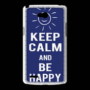 Coque LG L80 Keep Calm Be Happy Bleu