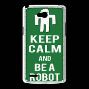 Coque LG L80 Keep Calm Be a Robot Vert
