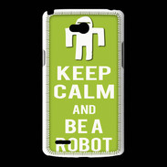 Coque LG L80 Keep Calm Be a Robot Vert pomme