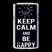 Coque LG L80 Keep Calm Be Happy Noir