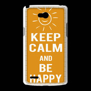 Coque LG L80 Keep Calm Be Happy Orange