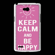 Coque LG L80 Keep Calm Be Happy Rose