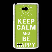 Coque LG L80 Keep Calm Be Happy Vert pomme