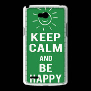 Coque LG L80 Keep Calm Be Happy Vert