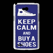 Coque LG L80 Keep Calm Buy Shoes Bleu