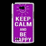 Coque LG L80 Keep Calm Be Happy Violet