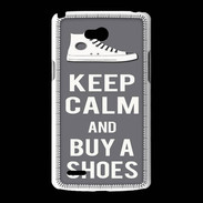 Coque LG L80 Keep Calm Buy Shoes Gris