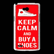 Coque LG L80 Keep Calm Buy Shoes Rouge