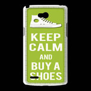 Coque LG L80 Keep Calm Buy Shoes Vert Pomme