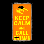 Coque LG L80 Keep Calm Call Batman Orange