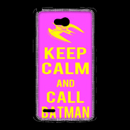 Coque LG L80 Keep Calm Call Batman Rose