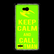 Coque LG L80 Keep Calm Call Batman Vert pomme
