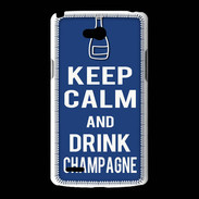 Coque LG L80 Keep Calm Drink Champagne Bleu