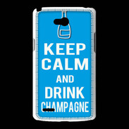 Coque LG L80 Keep Calm Drink champagne Cyan