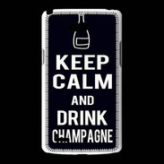 Coque LG L80 Keep Calm Drink champagne Noir