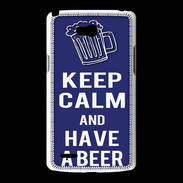Coque LG L80 Keep Calm Have a beer Bleu