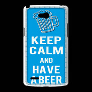 Coque LG L80 Keep Calm Have a beer Cyan