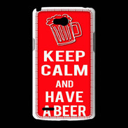 Coque LG L80 Keep Calm Have a beer Rouge
