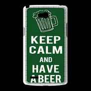 Coque LG L80 Keep Calm Have a beer Vert