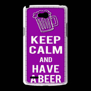 Coque LG L80 Keep Calm Have a beer Violet