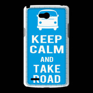 Coque LG L80 Keep Calm Take Road Cyan