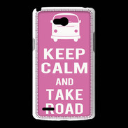 Coque LG L80 Keep Calm Take Road Rose