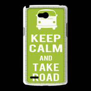Coque LG L80 Keep Calm Take road Vert pomme