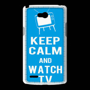 Coque LG L80 Keep Calm Watch TV Cyan