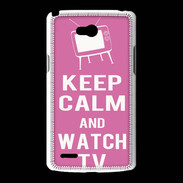 Coque LG L80 Keep Calm Watch TV Rose