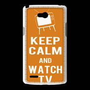 Coque LG L80 Keep Calm Watch TV Orange