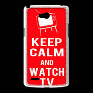 Coque LG L80 Keep Calm Watch TV Rouge