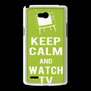 Coque LG L80 Keep Calm Watch TV Vert pomme