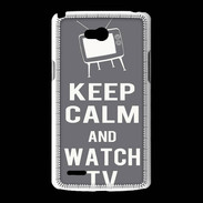 Coque LG L80 Keep Calm Watch TV Gris