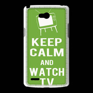 Coque LG L80 Keep Calm Watch TV Vert