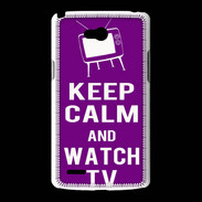 Coque LG L80 Keep Calm Watch TV Violet