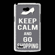 Coque LG L80 Keep Calm go shopping Gris