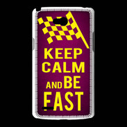 Coque LG L80 Keep Calm and Be Fast Rose