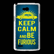 Coque LG L80 Keep Calm and Be Furious Bleu