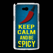 Coque LG L80 Keep Calm and Be Spicy Bleu